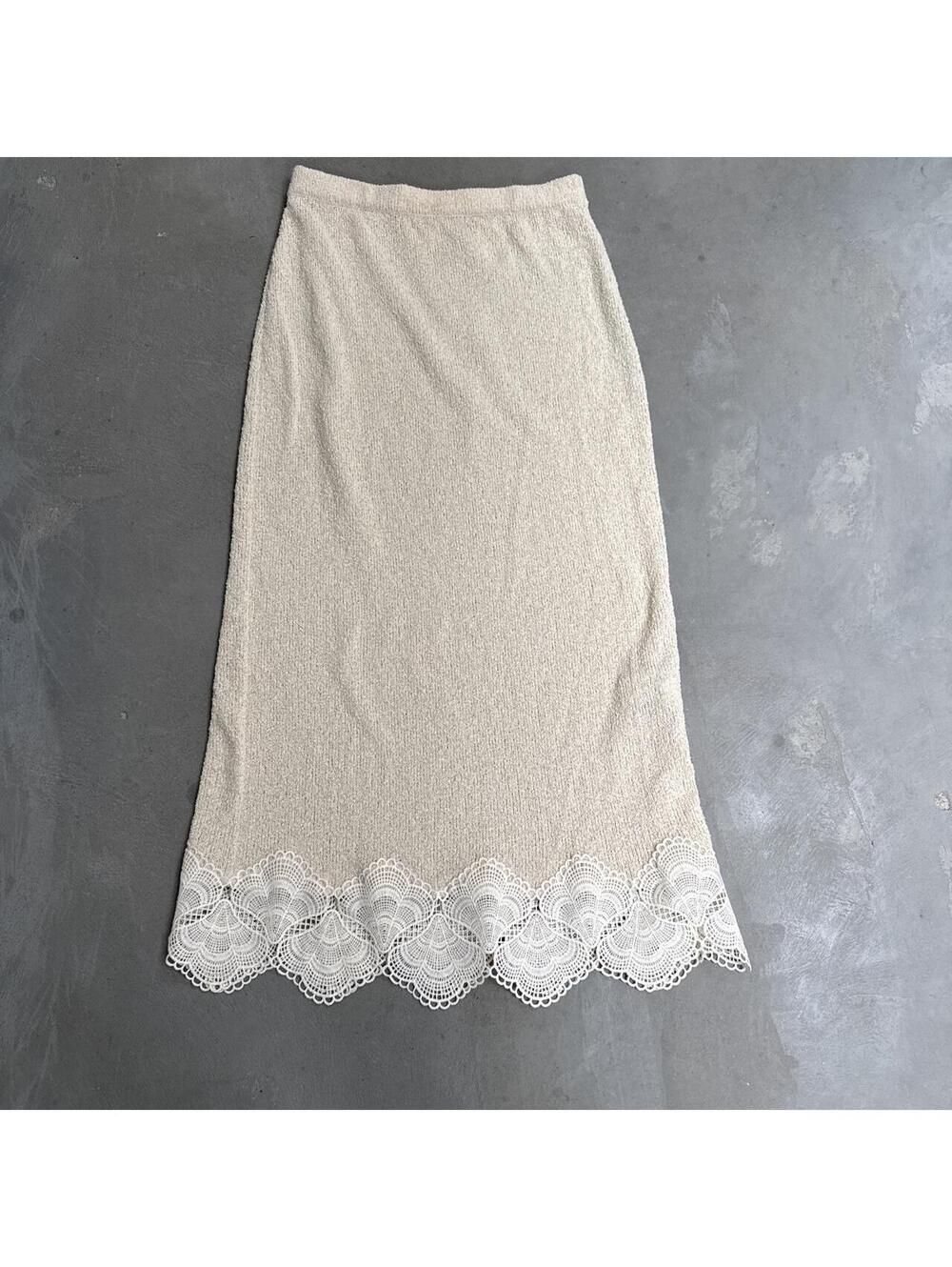 Zara Women's Cream and Tan Skirt